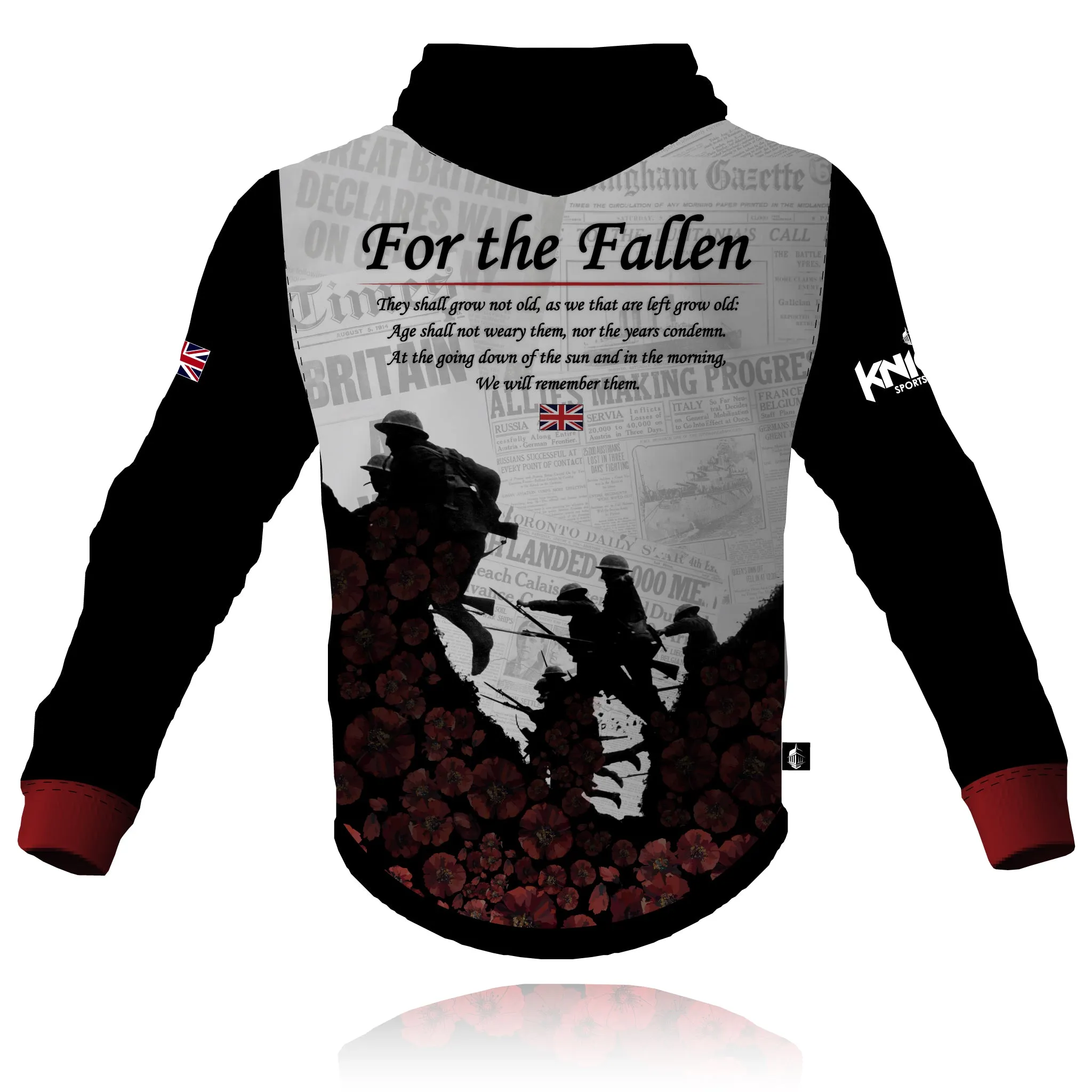 Long Sleeve Polyester Honour Our Armed Forces 'In Flanders Fields' - Tech Hoodie