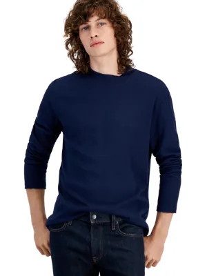 goes with sandals Men's Textured Sweaters,Navy