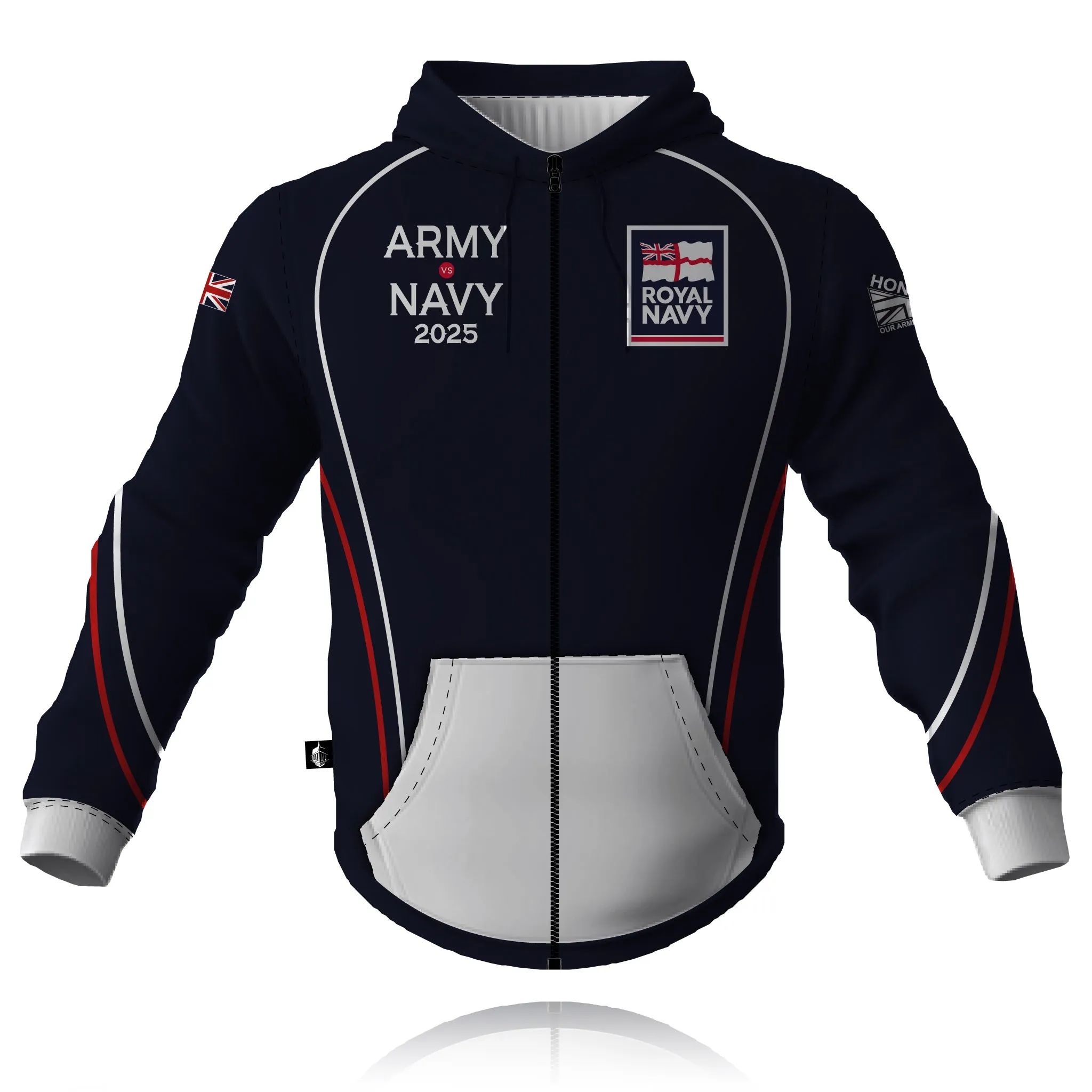Honour Our Armed Forces (Royal Navy) - Army vs Navy 2025 - Full Zip Embroidered Hoodie (CLEARANCE) product checkered classicism