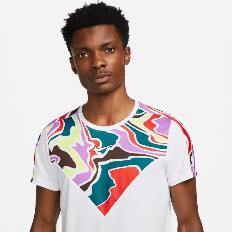 Plus Size Travel Comfort Style Nike Court Dri-FIT White/White Slam Men Tennis Top