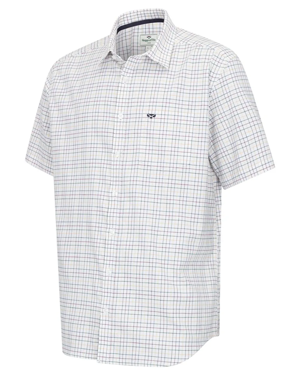 Hoggs of Fife Mens Callum Short Sleeve Tattersall Shirt Odor control