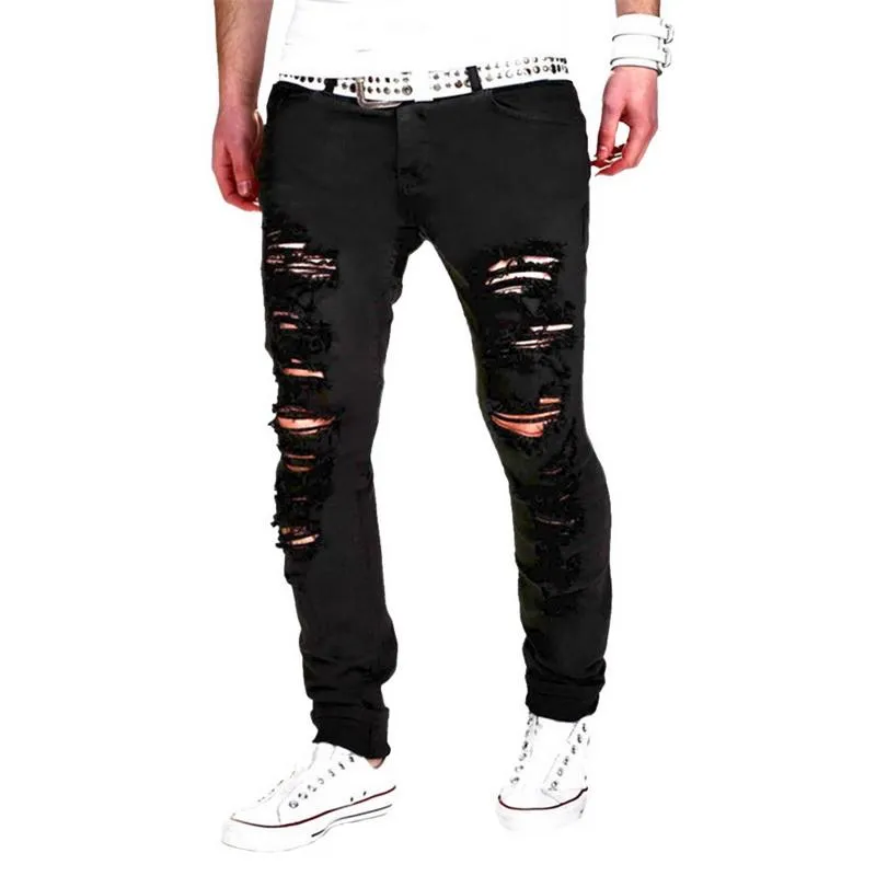 Relaxed Style Pre Shrunk Fabric West Louis? Designer Ripped Slim Jeans
