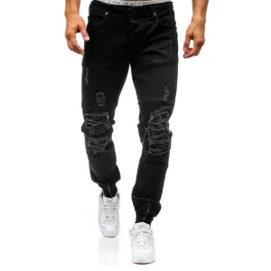 Breathable Lining Minimalist Trendy Everyday West Louis? Hip Hop Washed Men Skinny Hole Jean