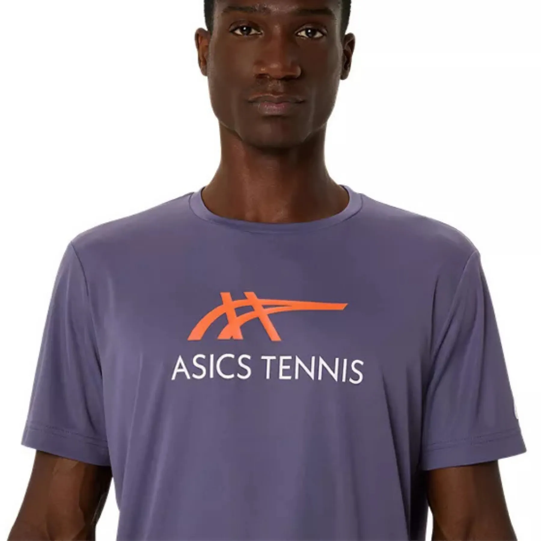 Asics Men Court Graphic Tee - Grayish Purple/Nova Orange Versatile Design Light and Cozy