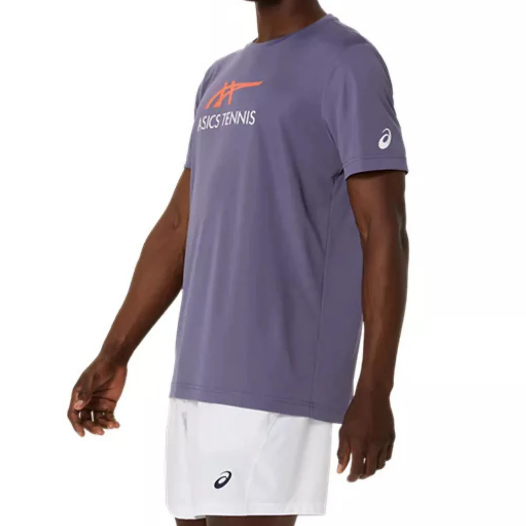 Asics Men Court Graphic Tee - Grayish Purple/Nova Orange Comfy Casual Wear