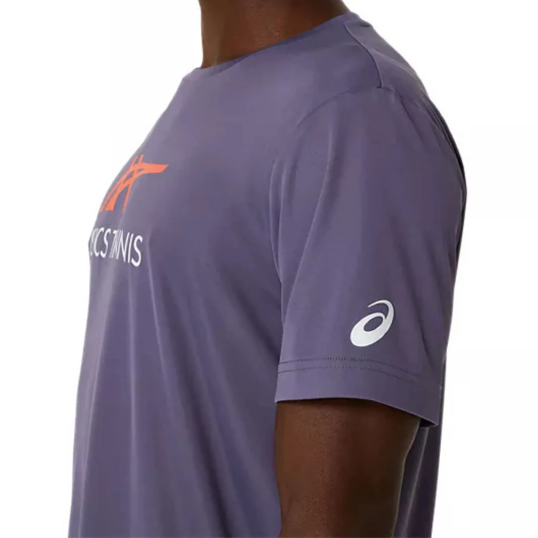 Relaxed Wearable Active Outfit Style Asics Men Court Graphic Tee - Grayish Purple/Nova Orange