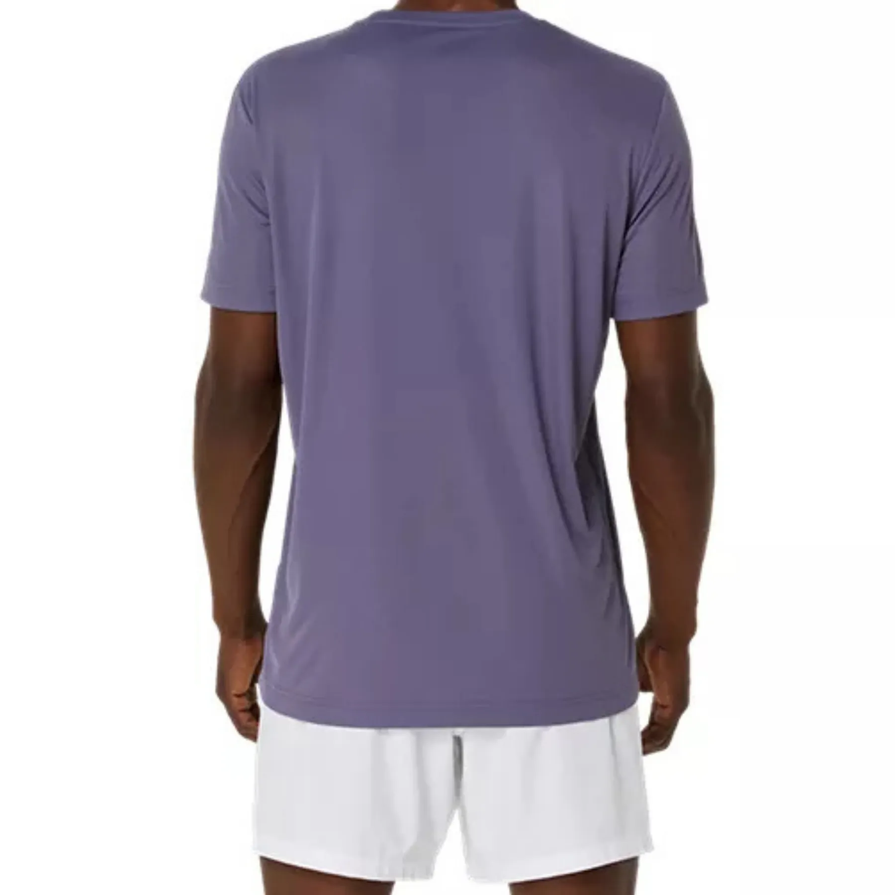 Asics Men Court Graphic Tee - Grayish Purple/Nova Orange Fit Comfort Flexible Neckline