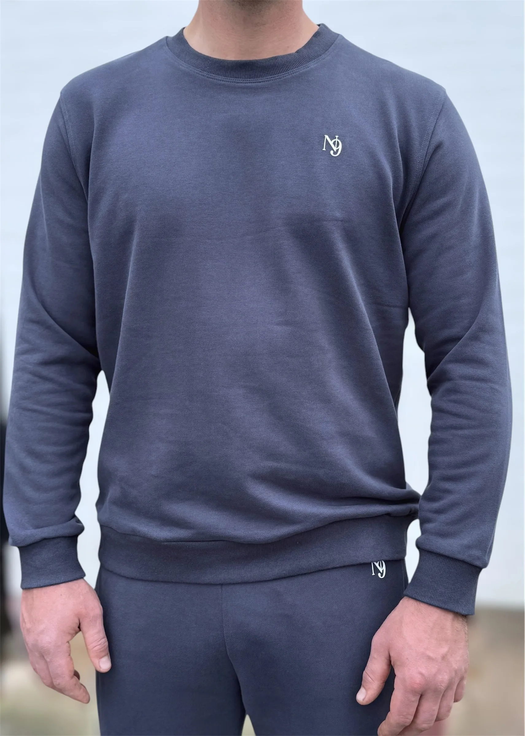 Mr. Rafal Crewneck Sweater -Steel Blue product anti odor freshness