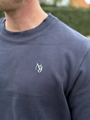 Mr. Rafal Crewneck Sweater -Steel Blue quick dry Home friendly
