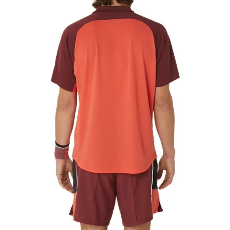 Asics Men Court Polo Shirt - Red Snapper Cool Wear