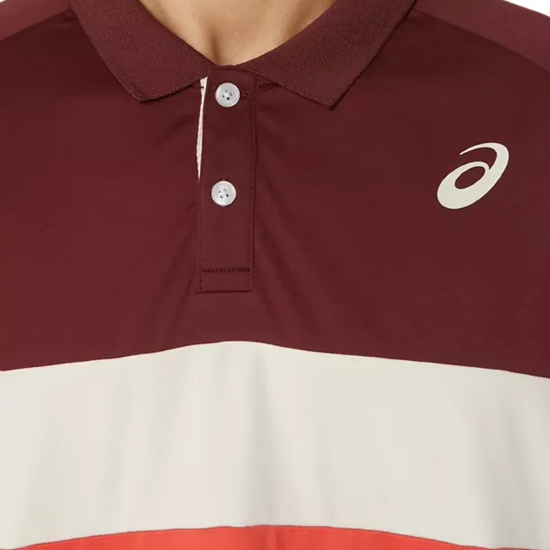 Asics Men Court Polo Shirt - Red Snapper Lightweight Feel