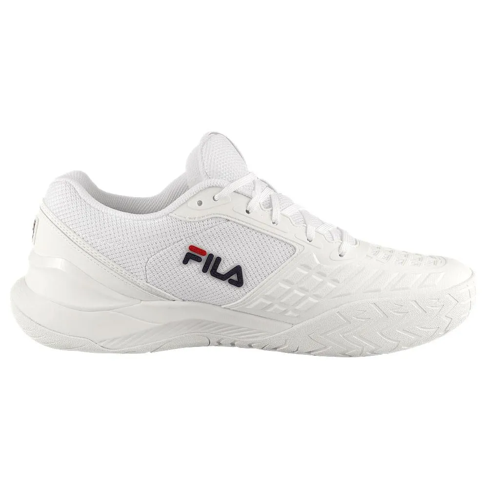 Perforated Eyelet Design Responsive Cushioning System Fila Men's Axilus 3 - White/Fila Navy