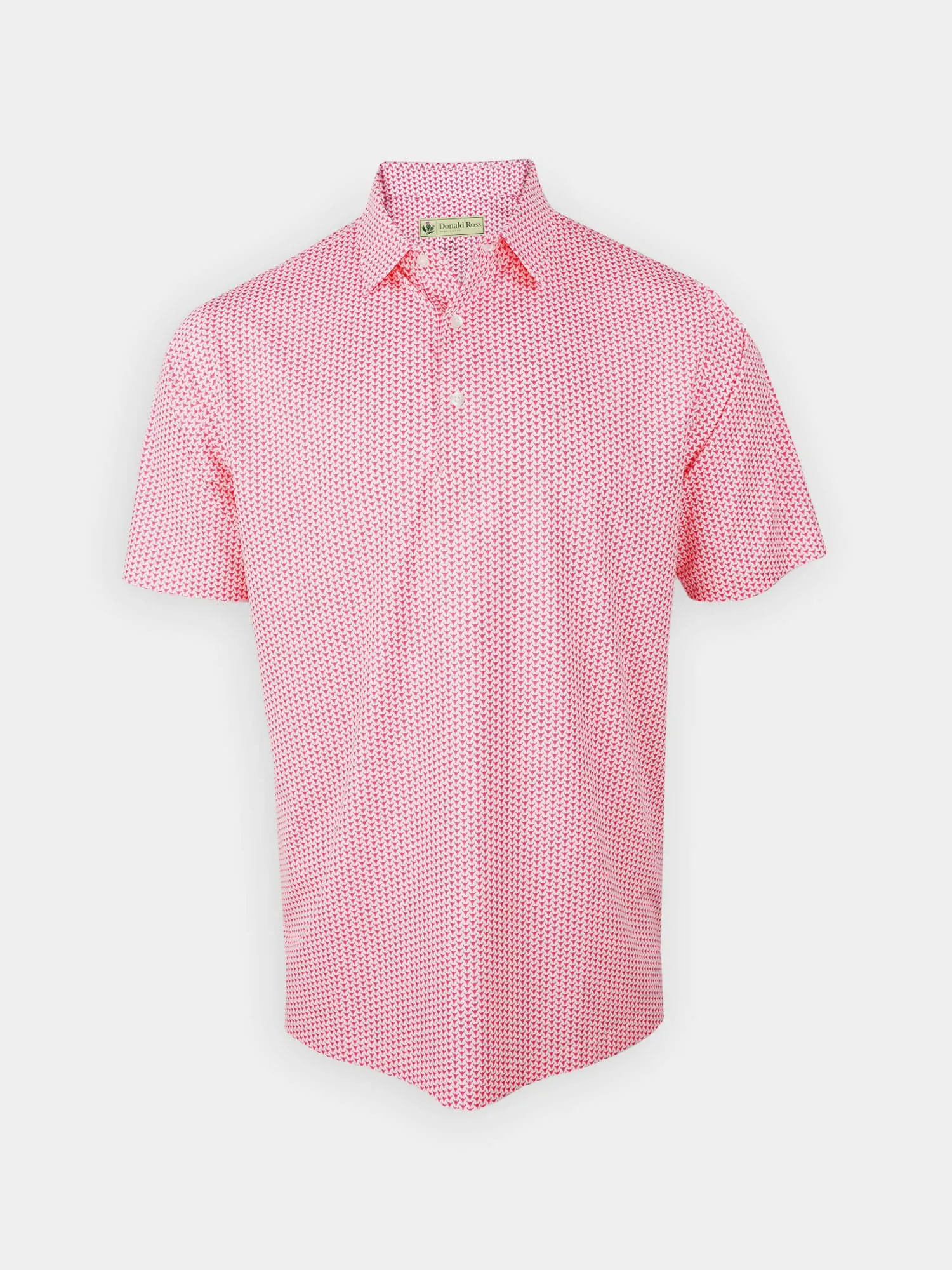 Sleek Layers Donald Ross Mens Classic Fit Buffalo Skull Print Jersey Polo - WHITE PUNCH