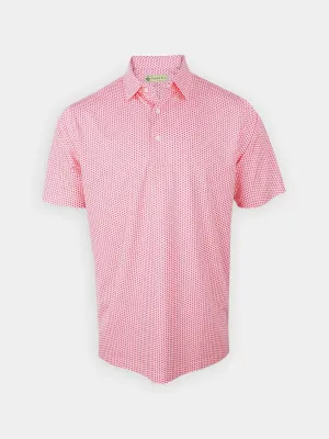 Timeless Layers Donald Ross Mens Classic Fit Buffalo Skull Print Jersey Polo - WHITE PUNCH