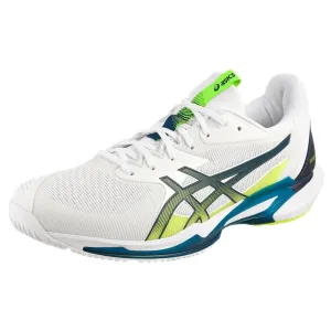 Midfoot Lock Ergonomic Insole Shape Asics Men's Solution Speed FF 3 - White/Mako Blue