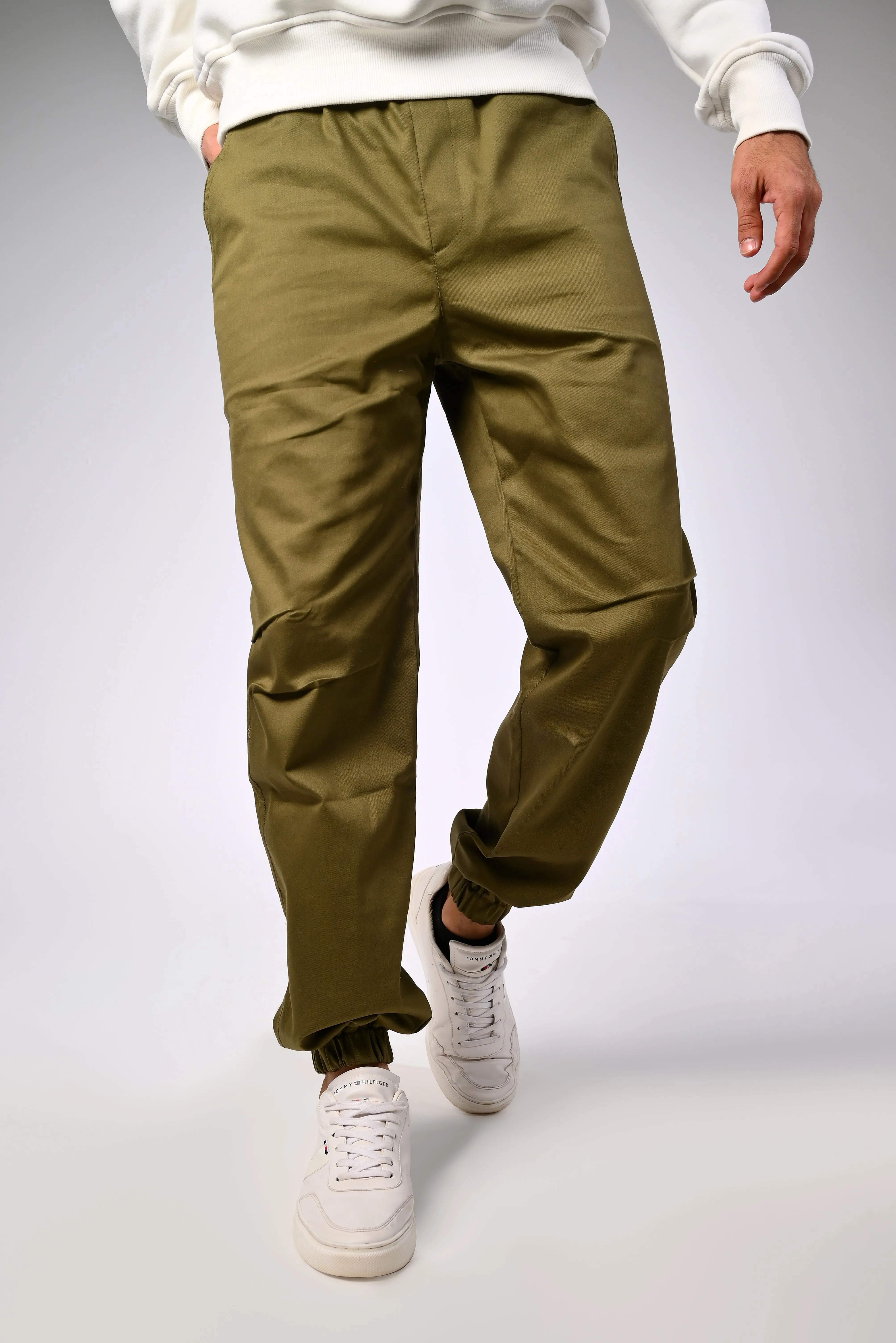 Cool Comfort SoftTouchFinish Olive green Gabardine Cargo Pants