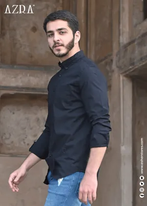 Tall friendly CASUAL SHIRT BLACK