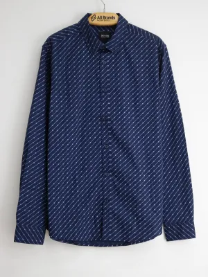 Spring Break Spring Collection Men's Random-Print Dress Shirt,Navy