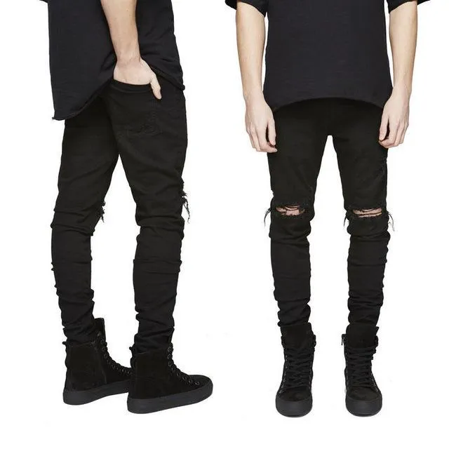 Style Appropriate Organic Cotton West Louis? Ripped Skinny Biker Destroyed Jeans