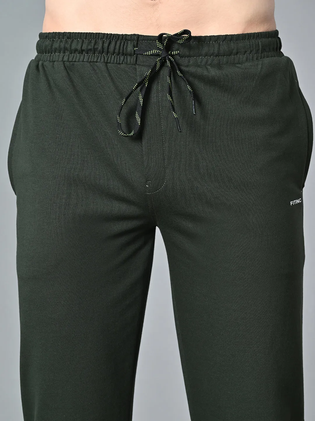 Comfortable Fit Wear Essential Regular Fit Cotton Track Pant - Green