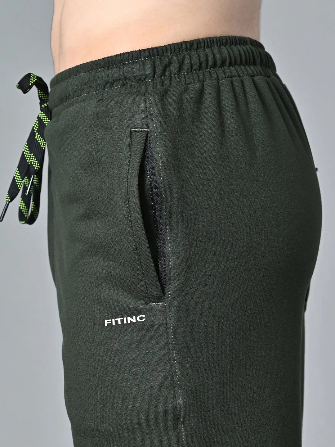 Essential Regular Fit Cotton Track Pant - Green Airy Feel Flex Movement