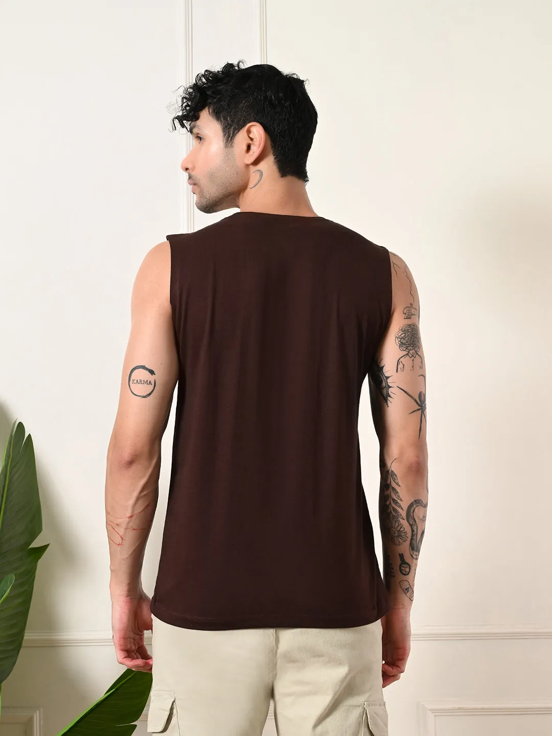 Denim style NoRubEdging Easy-wear Seawolves Cotton Sando ?C Coffee