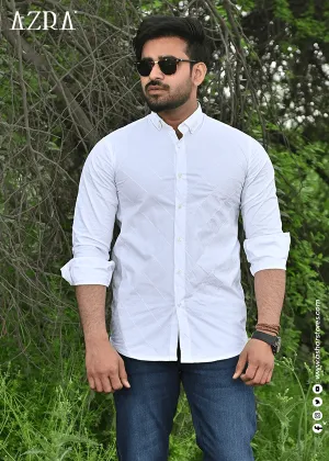 CASUAL SHIRT EMB WHITE All-Ages Fit Denim Blend