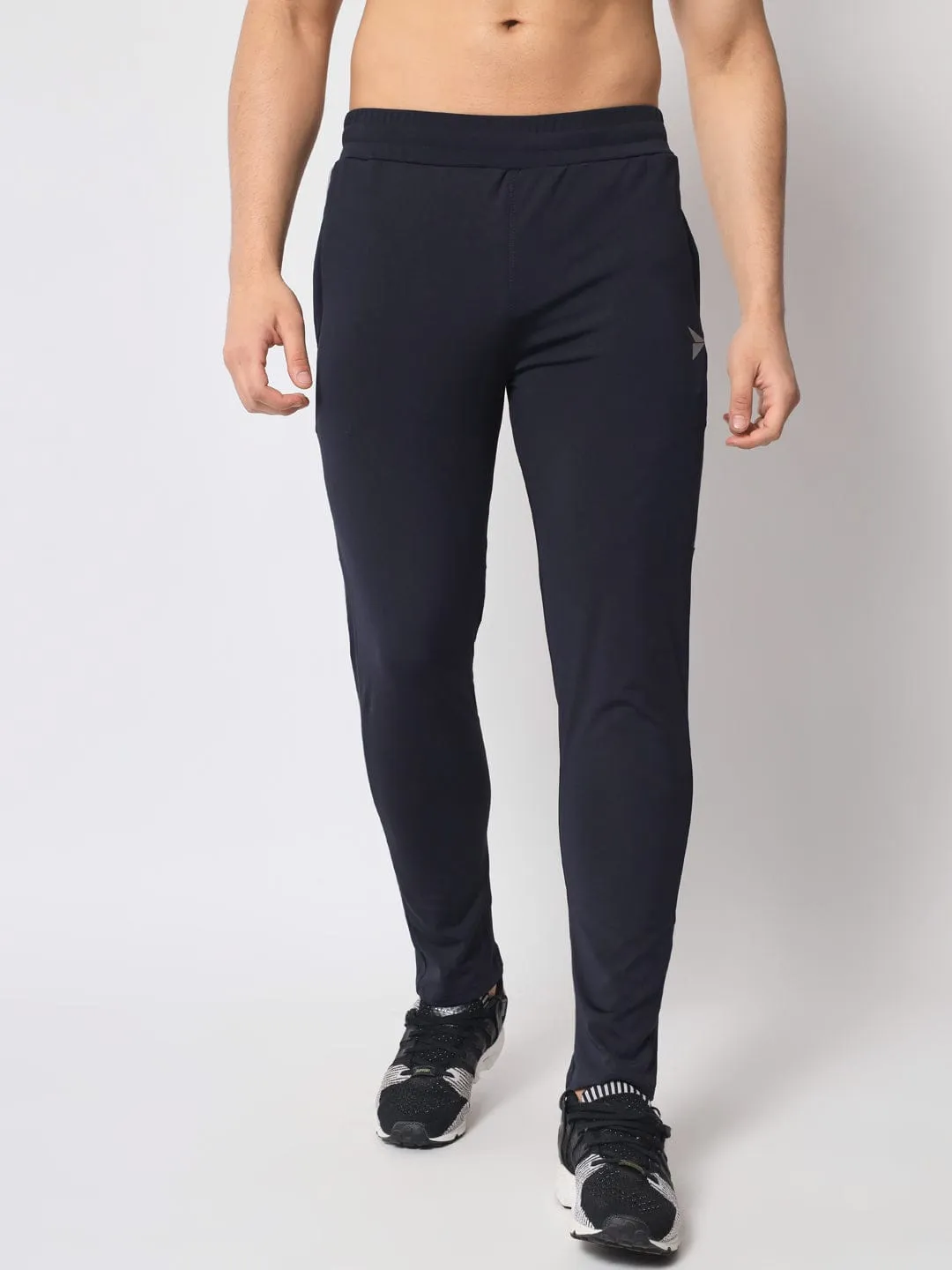 Office Wear Max Stretch Slim Fit Track Pant - Navy Blue