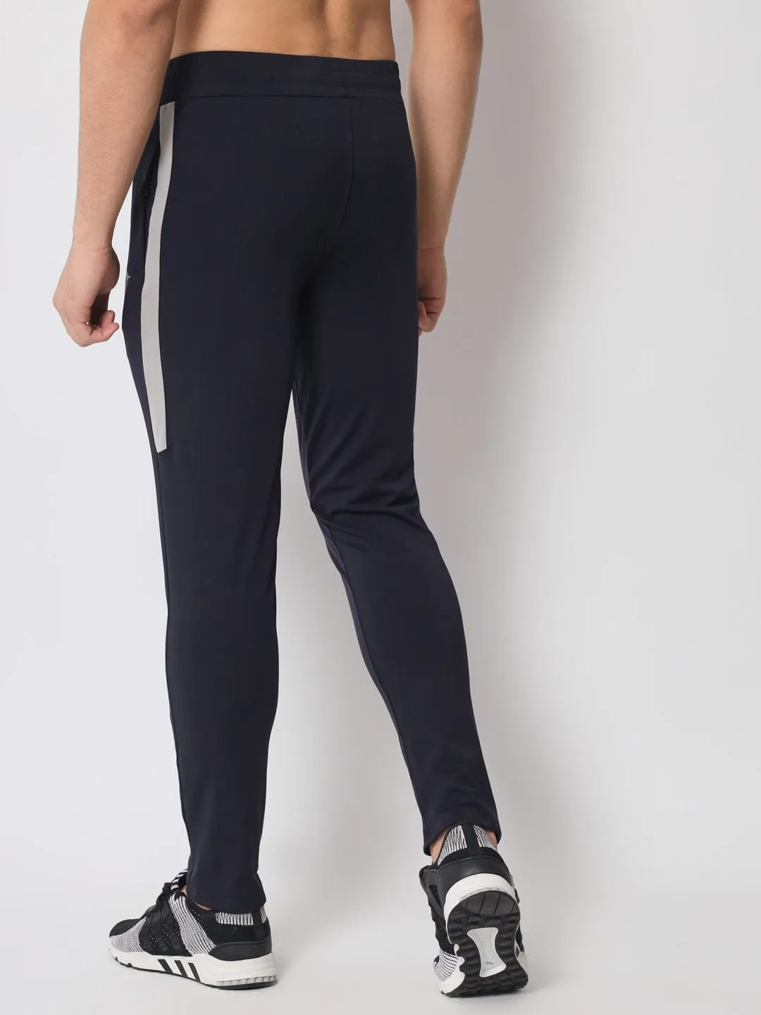 Max Stretch Slim Fit Track Pant - Navy Blue Quick Access Zippers FlexFoamPadding
