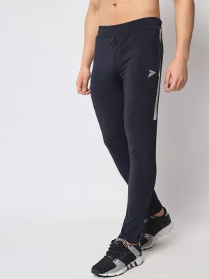 Flattering Cut Sporty Design Max Stretch Slim Fit Track Pant - Navy Blue
