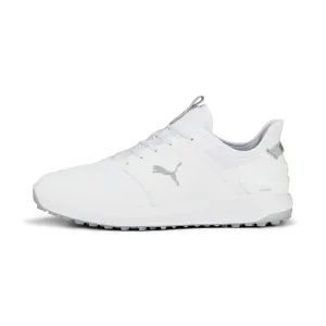 IGNITE ELEVATE Wide Spikeless Golf Shoes | Puma White / Puma Silver Smart support Quick Stance