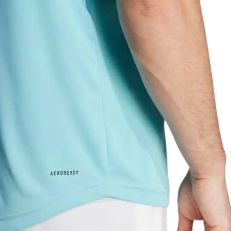 Soft And Comfortable Adidas Men Club 3 Stripes Tennis T-Shirt - Light Aqua