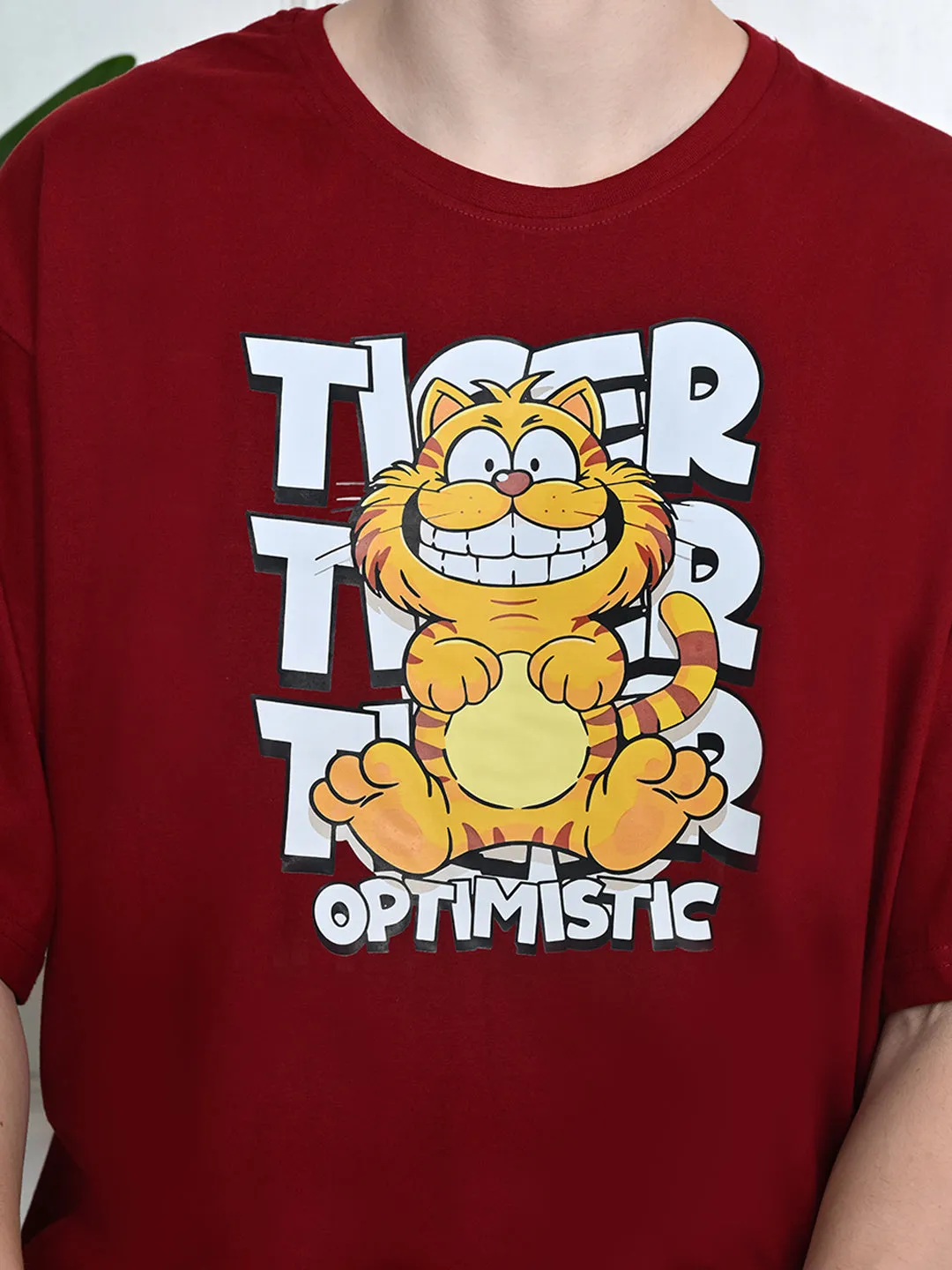 Stretch Jersey Knit Everyday 100% Cotton Optimistic T-shirt ?C Maroon