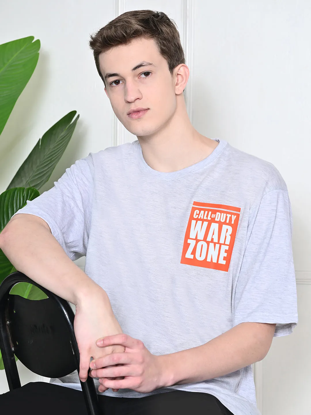 Everyday 100% Cotton War Zone T-shirt ?C Melange Grey Sporty Layer Look Elderly Comfort