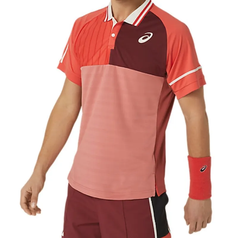 Comfy Appearance Comfort Flex Asics Men Match Polo Tennis Shirt - Red Snapper