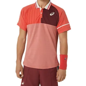 Sporty Top Asics Men Match Polo Tennis Shirt - Red Snapper
