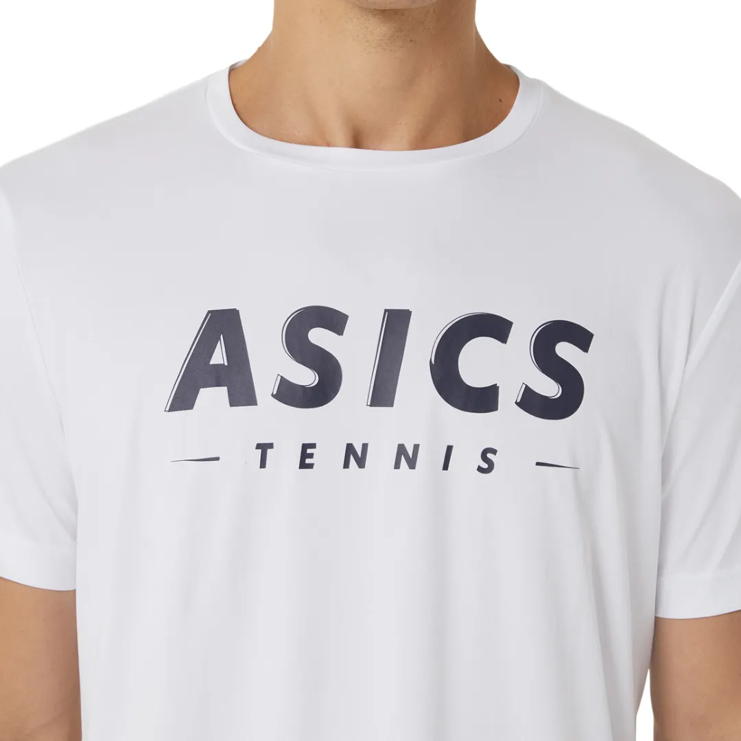 Asics Court Tennis Graphic Men Tee - Brilliant White Luxury clothing