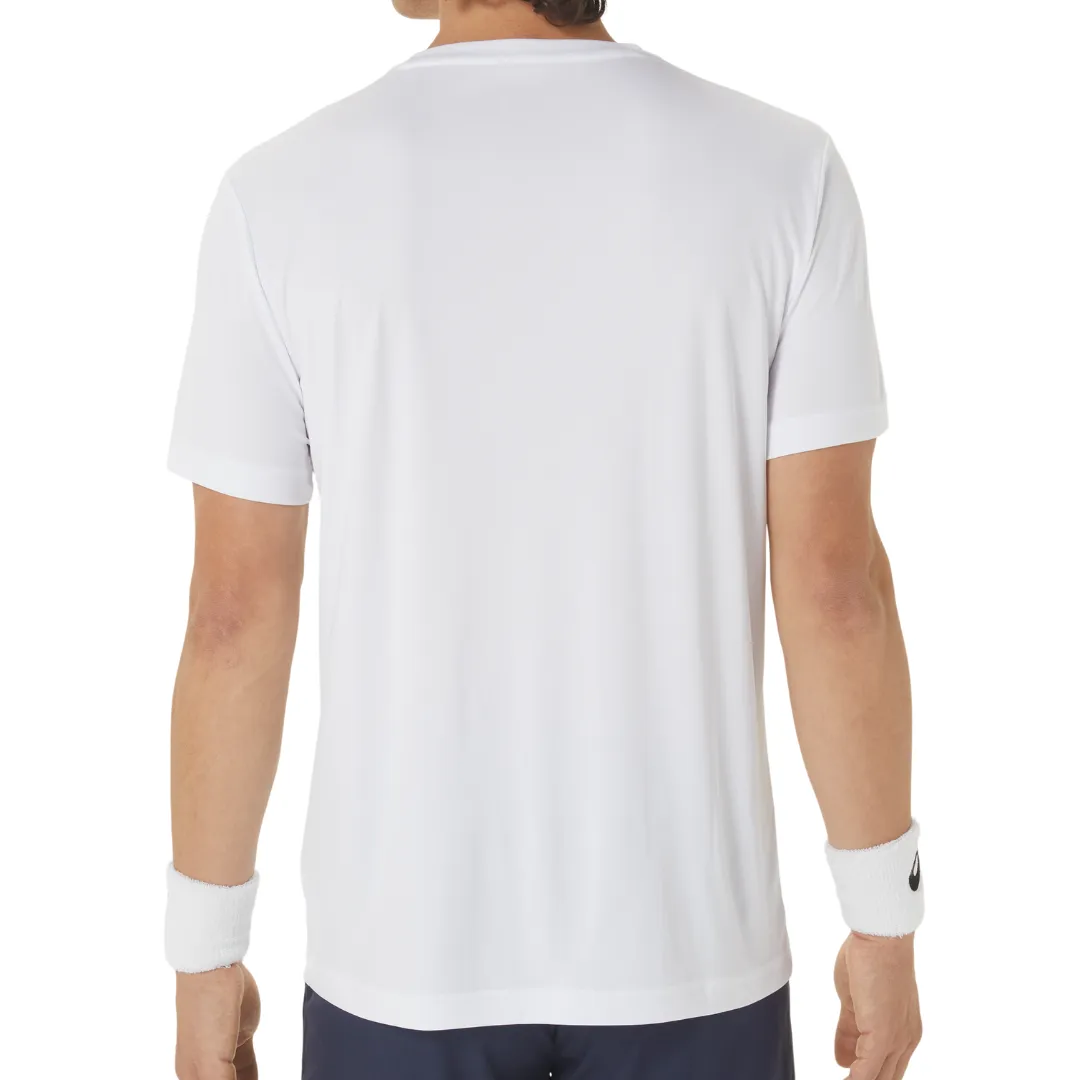 Sleek Performance Wear Soft Feel Asics Court Tennis Graphic Men Tee - Brilliant White