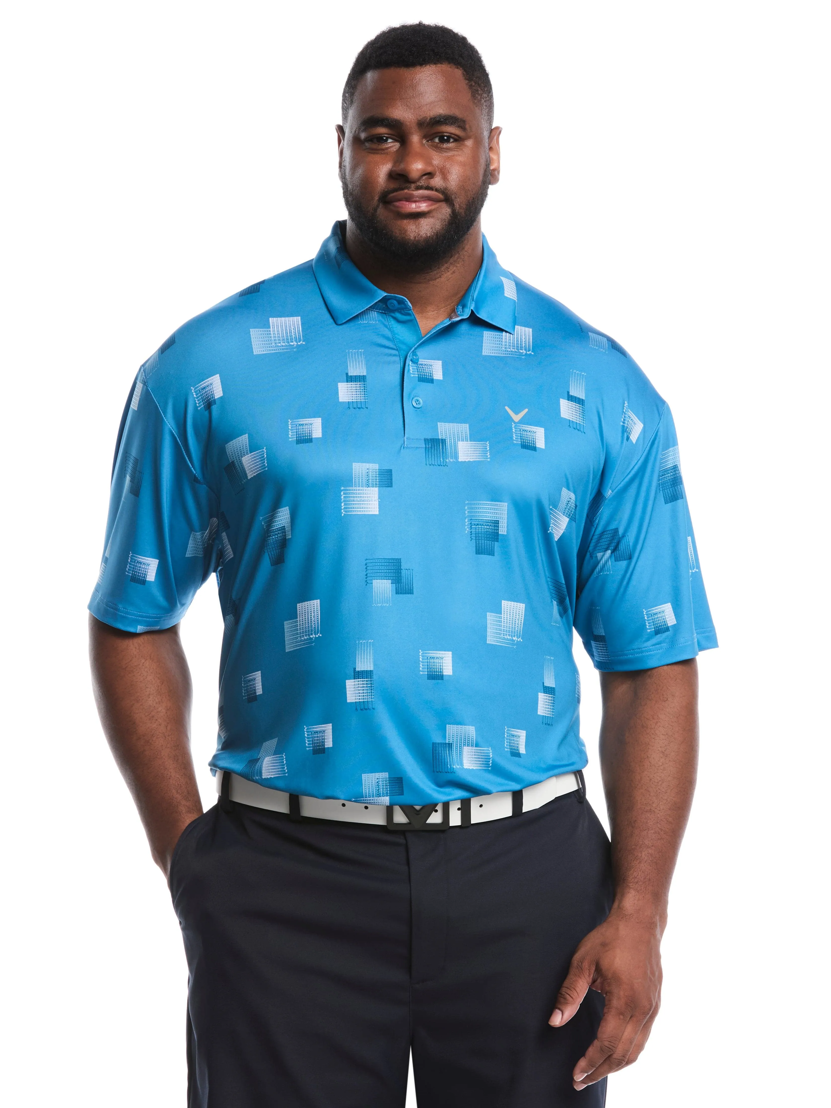Breathable Stretch AntiStatic Treatment Big & Tall 8 Essential Clubs Print Polo