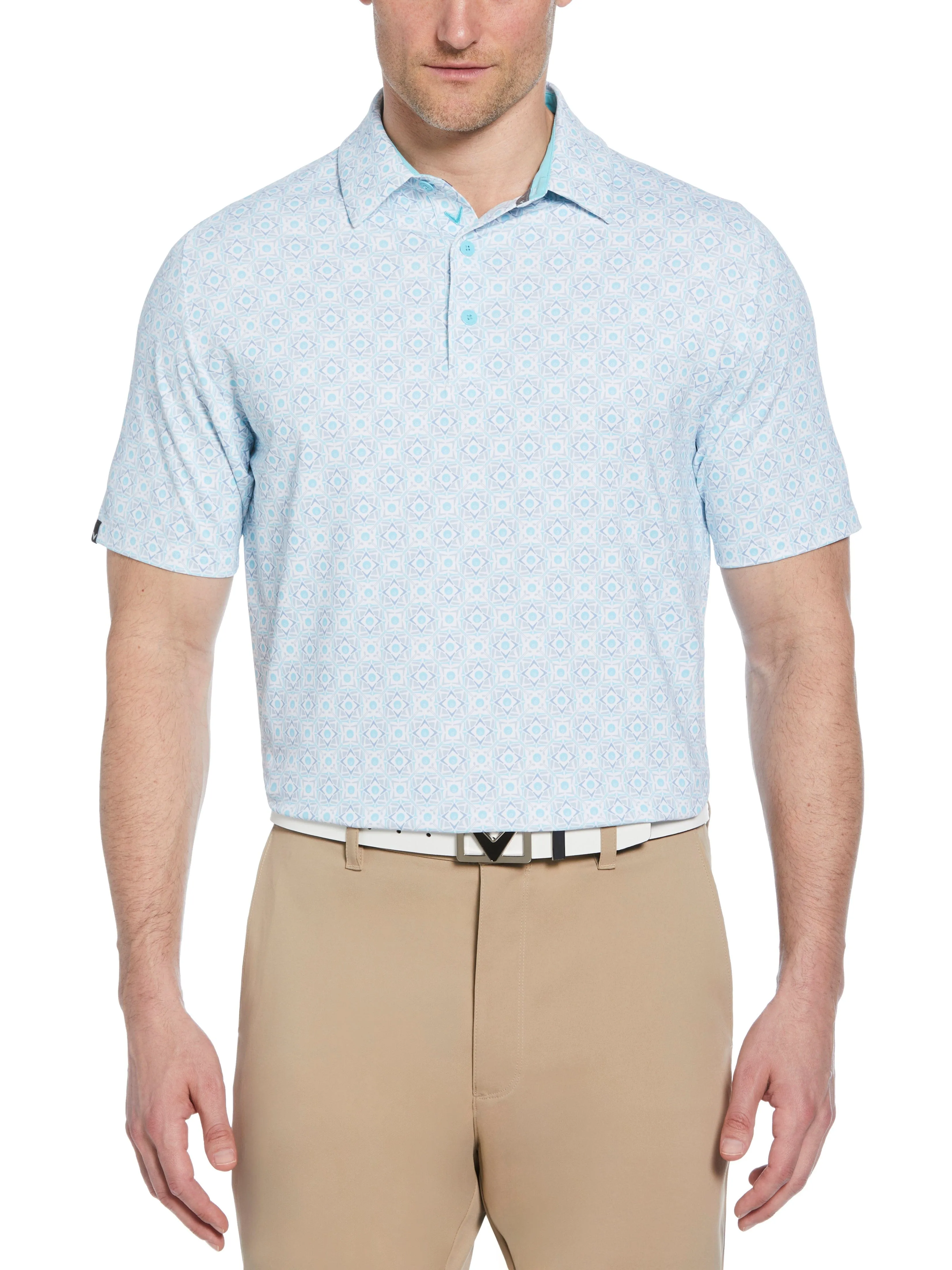 Mens Foulard Print Golf Polo Chill Wear Sport Flex