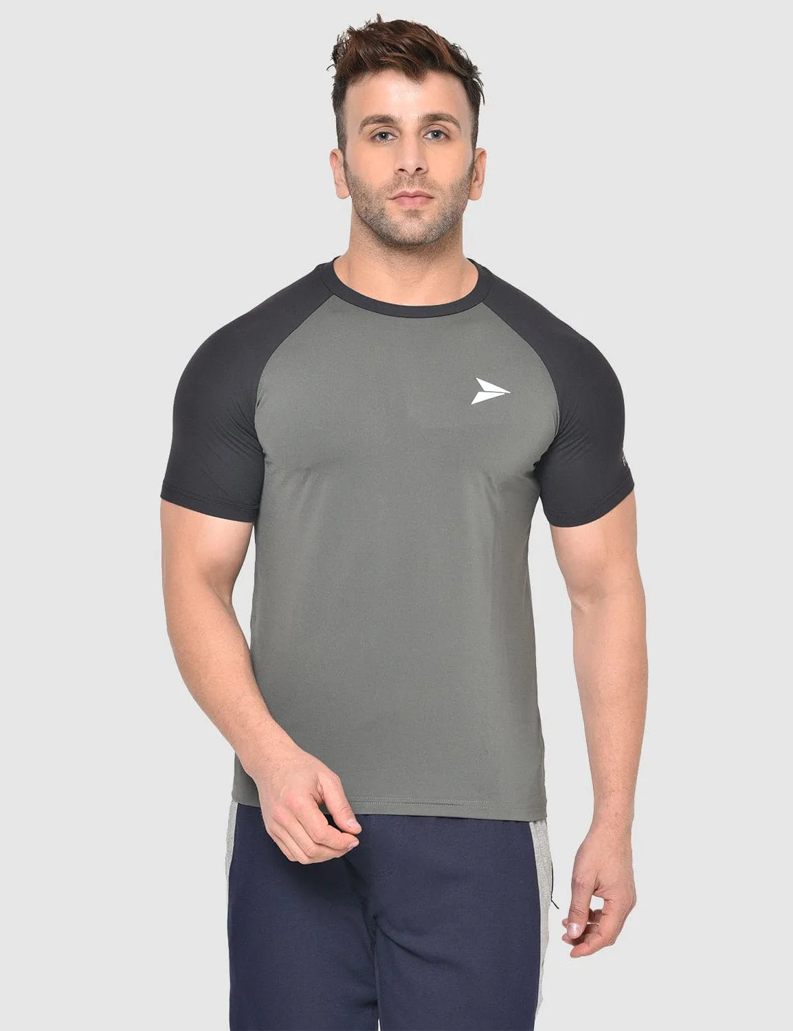 Quick-Dry Workout T-shirt ?C Grey-Black Street Smart