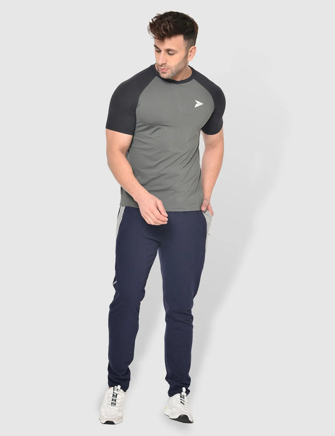 casual top Short sleeved breeziness Quick-Dry Workout T-shirt ?C Grey-Black