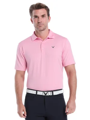 Mens Micro Hex Solid Golf Polo Street Fashion Active Fit