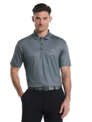 Mens Heather Geo Print Golf Polo Street Fashion