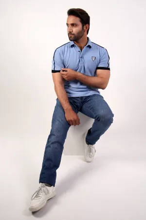 Stylish Vibe MEN'S POLO SKY FRONT EMB