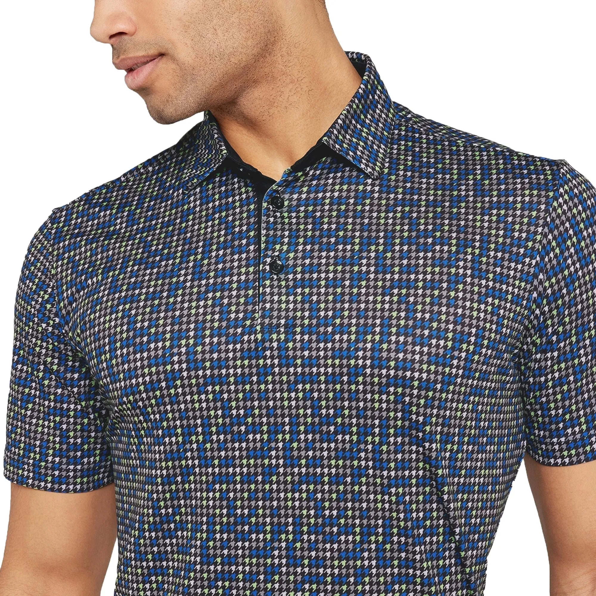 Galvin Green Marlo Breathable Golf Polo Shirt - Black/Royal Blue Trendy Fashion Simple Top