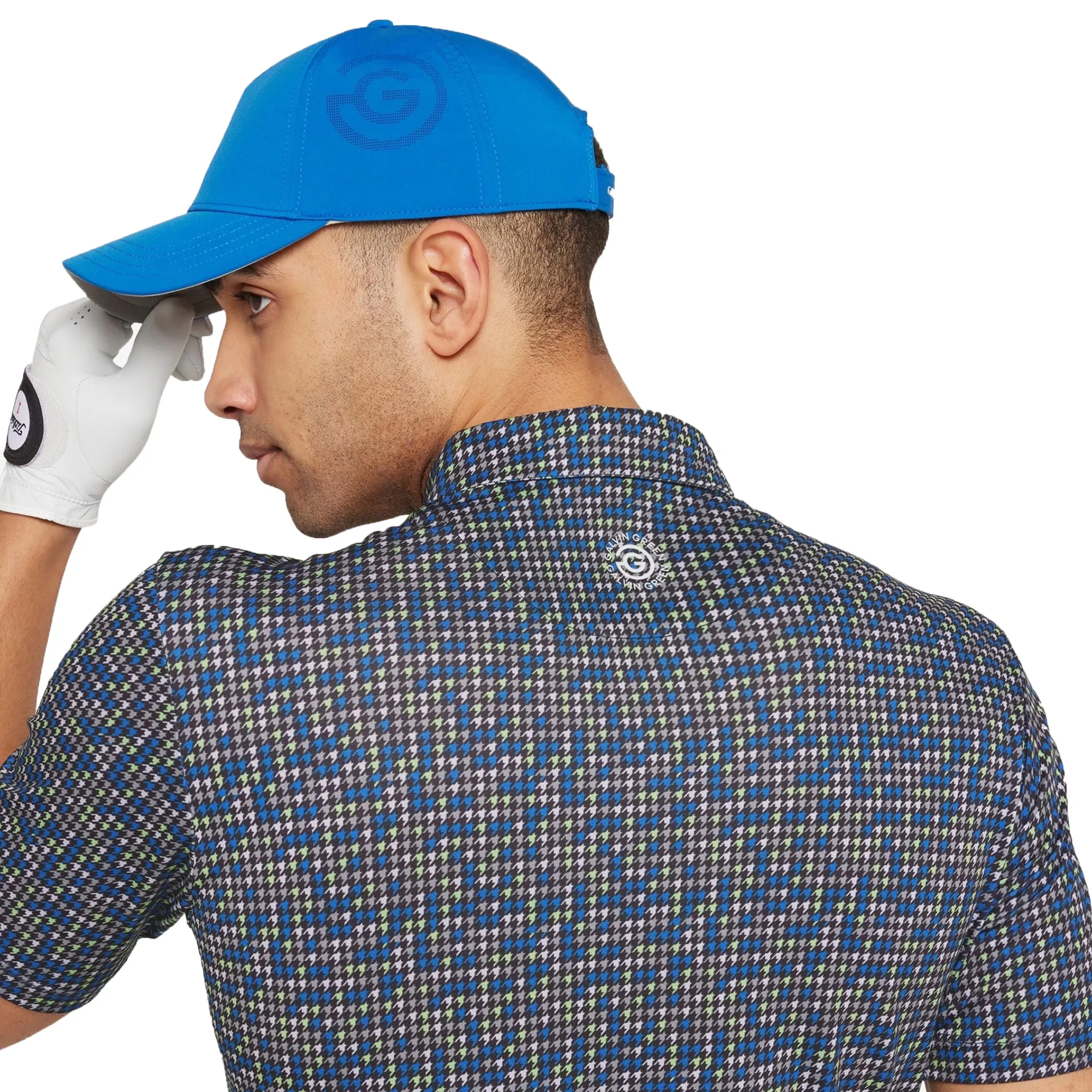 Galvin Green Marlo Breathable Golf Polo Shirt - Black/Royal Blue Quick Dry Design