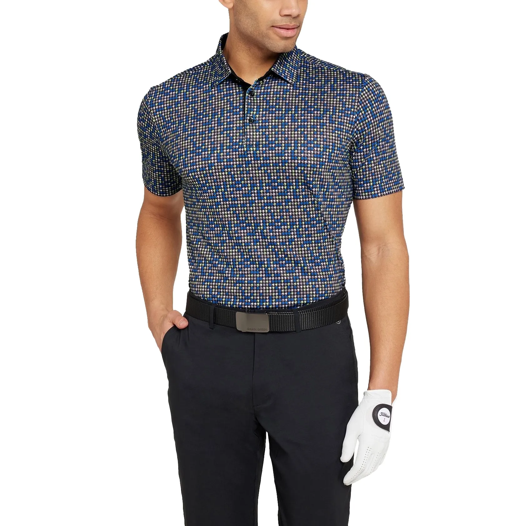 Outdoor Lifestyle Outdoor Vibe Galvin Green Marlo Breathable Golf Polo Shirt - Black/Royal Blue