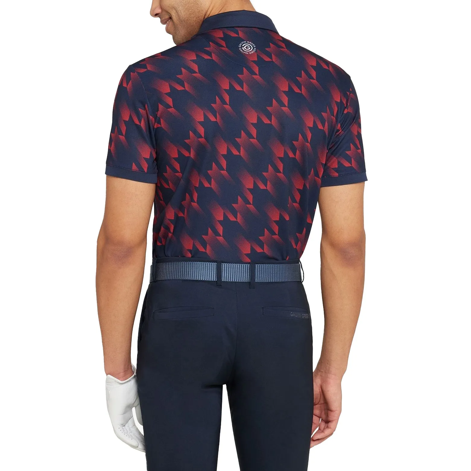 Breathable Underarm Gusset Relaxed Layering Galvin Green Miles Breathable Golf Polo Shirt - Navy/Red