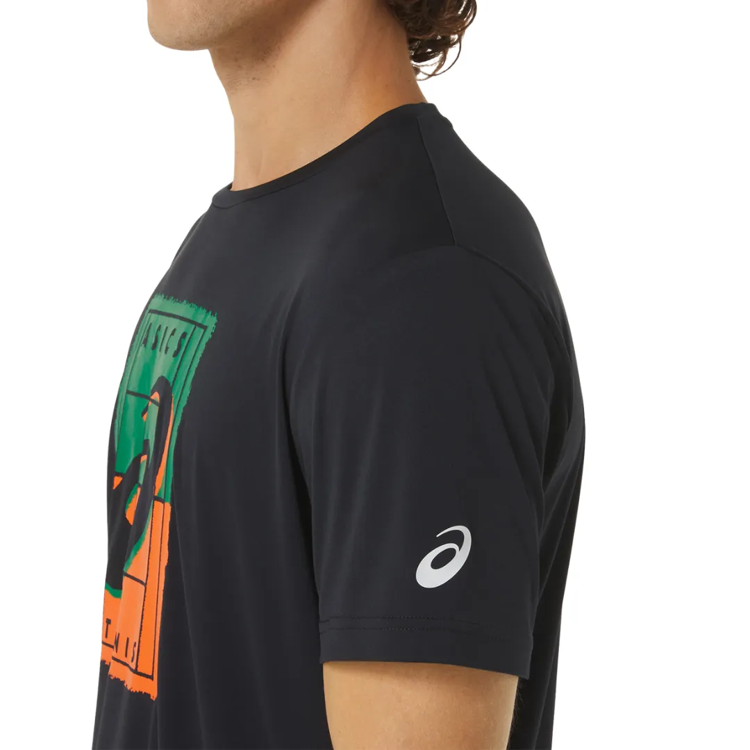 Lightweight Material Asics Men Court GS Graphic Tee - Performance Black